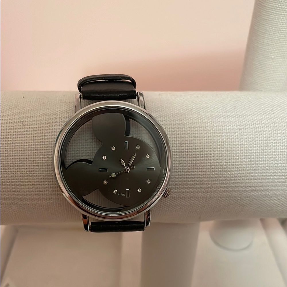 Black and Silver Mickey Mouse Watch